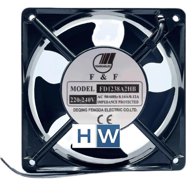 1PC D1238A2HB 2-Wire 220-240V 12CM 120*38 0.14A Axial Flow Cooling Fan