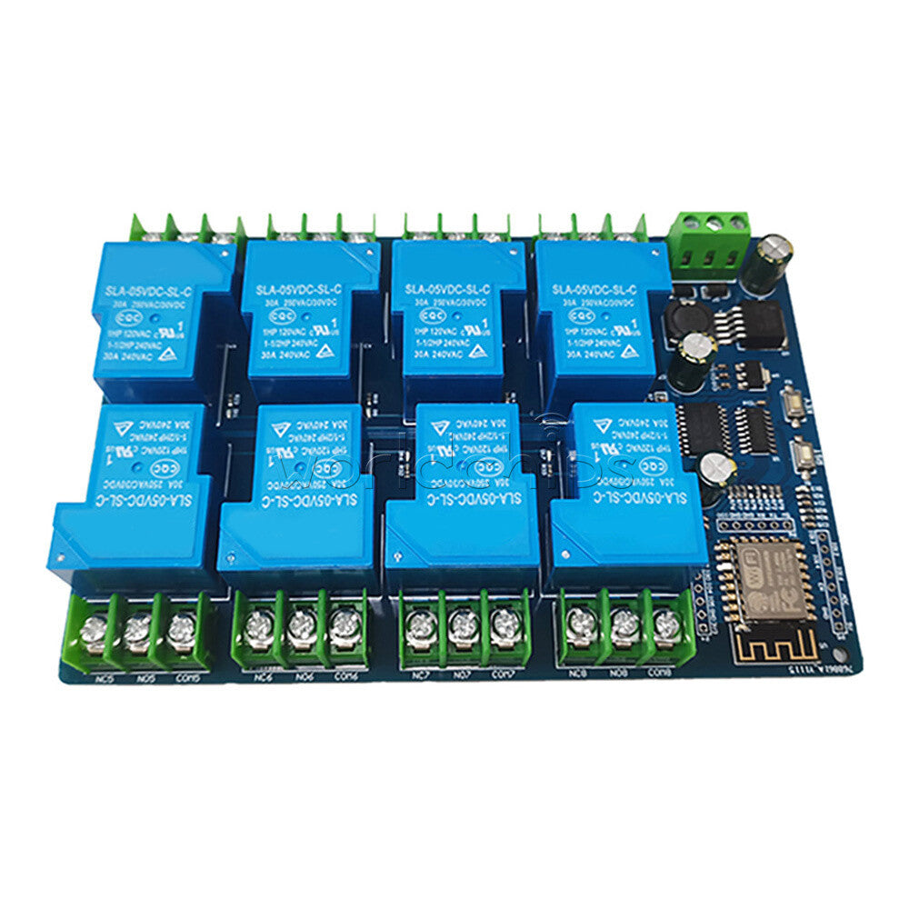 DC7-28V / DC5V ESP8266 WiFi 8 Channel 30A Relay Module ESP-12F Development Board