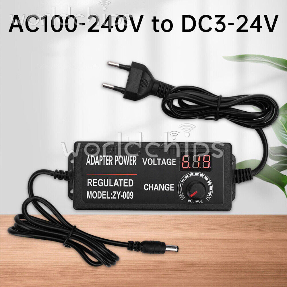 AC100-240V to DC3-24V 3A 5A Adjustable Voltage Power Adapter Switch Power Supply