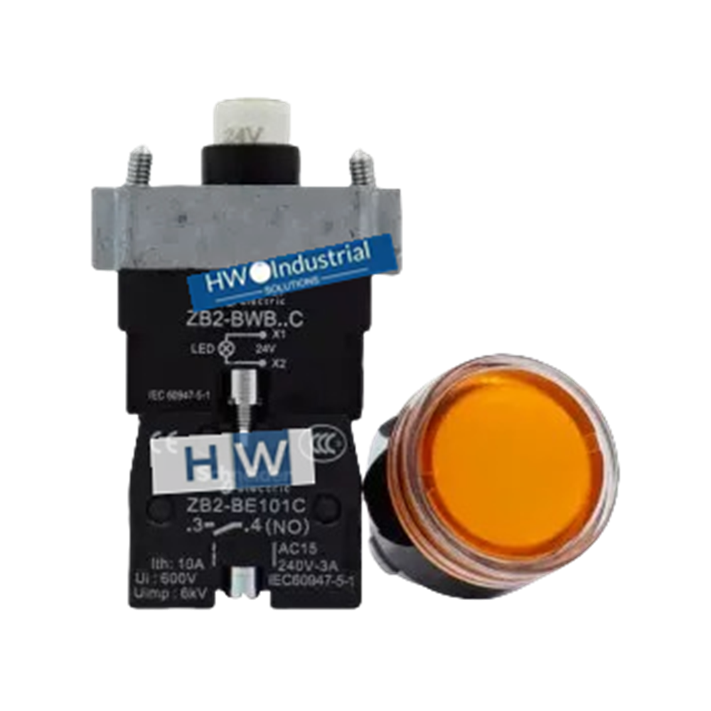 2/Piece XB2BW35B1C XB2-BW35B1C 24V Yellow with Light Self Reset Button Switch