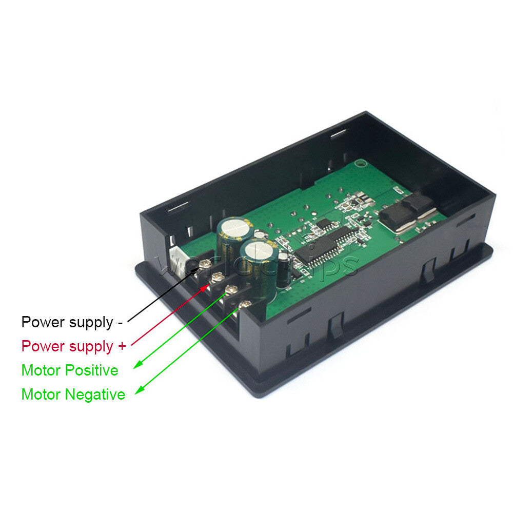 20A DC 10V-55V DC Motor Protector Brushed Governor Voltmeter Ammeter Controller