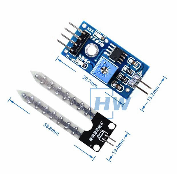 5PC Soil Moisture Meter Detection Module Robot Intelligent Car Soil Sensor