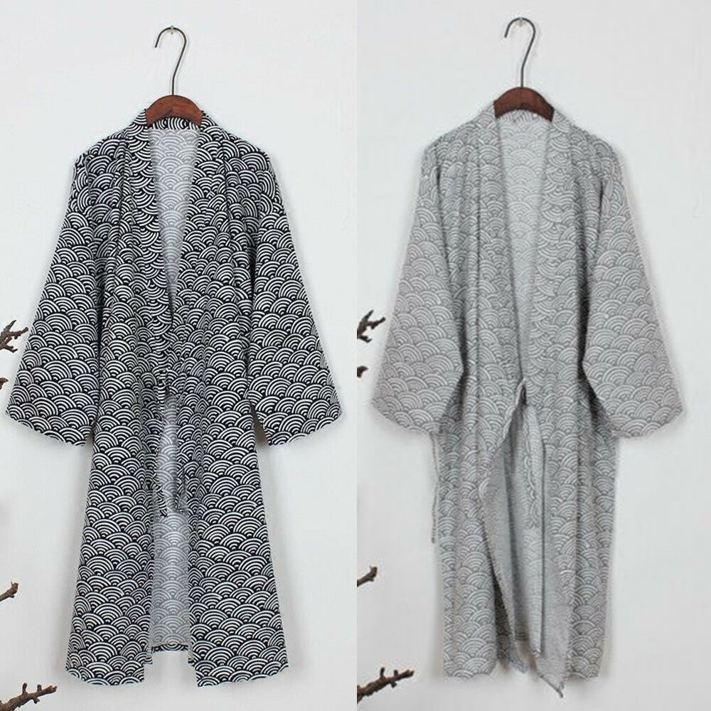 2020 Fashion Bathrobe Casual Cotton Home Kimono Long Sleepwear Lounge wear