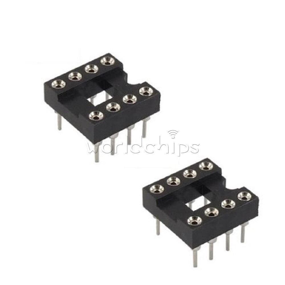 100PCS 8/14Pin DIP SIP Round IC Sockets Adaptor Solder Type Gold Plated Machined