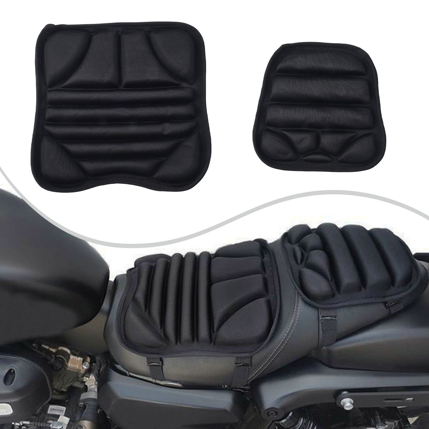 Non Inflatable Motorcycle For Seat Cushion Set Shock Absorption Easy to Install