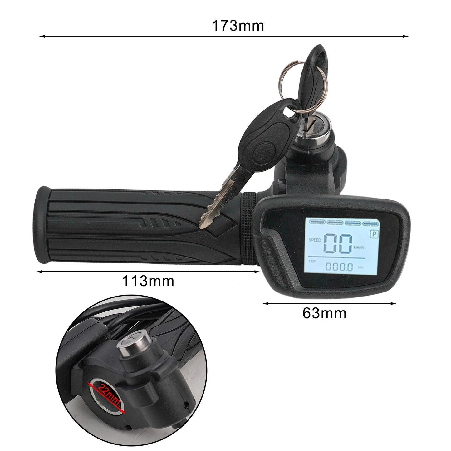LCD Display Electric Bike Ebike Scooter Throttle 48V Power Voltage Speed
