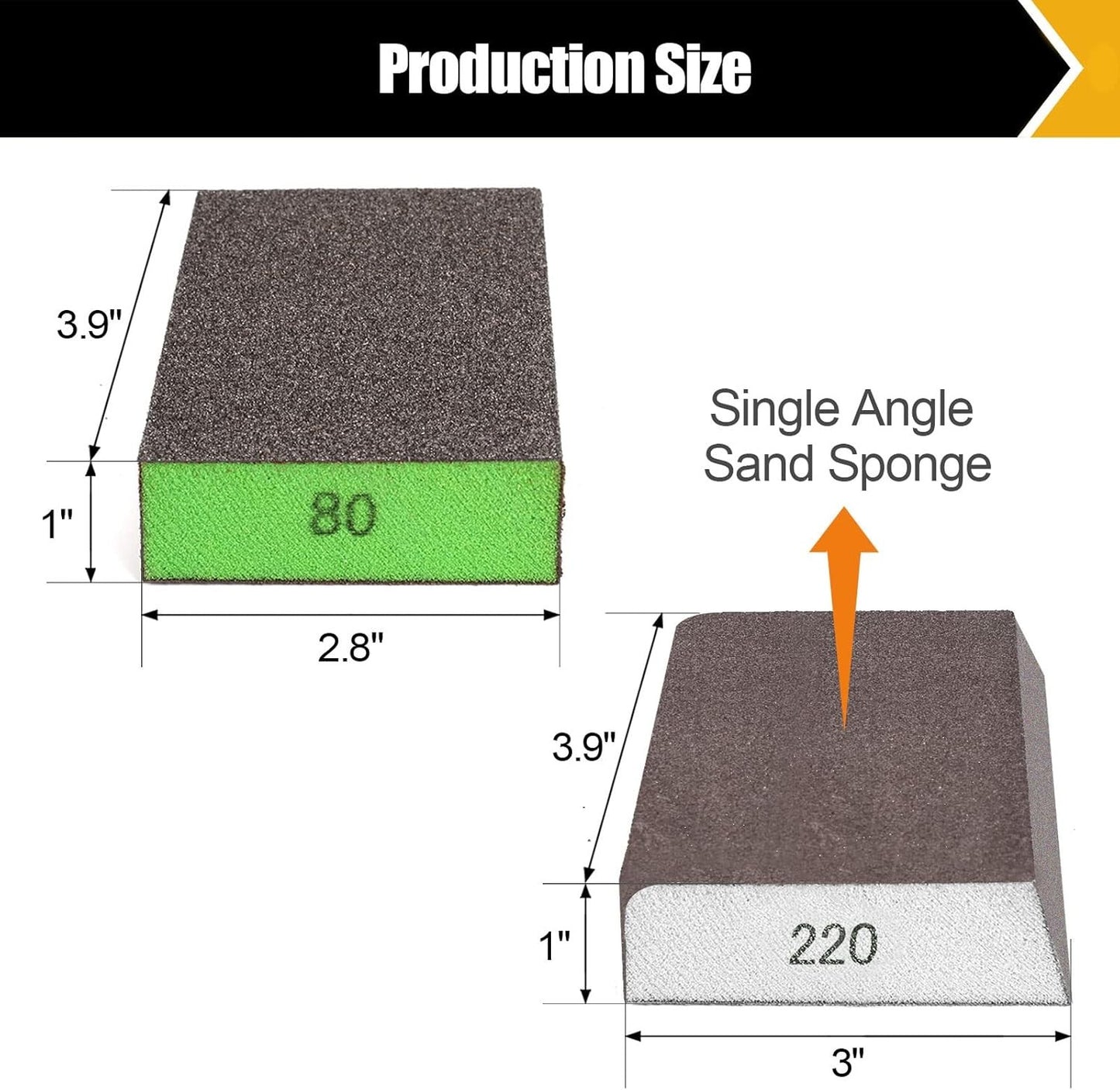 BOSHCRFAT 10 Pack Sanding Block, Washable and Reusable Sanding Sponge for Wood D