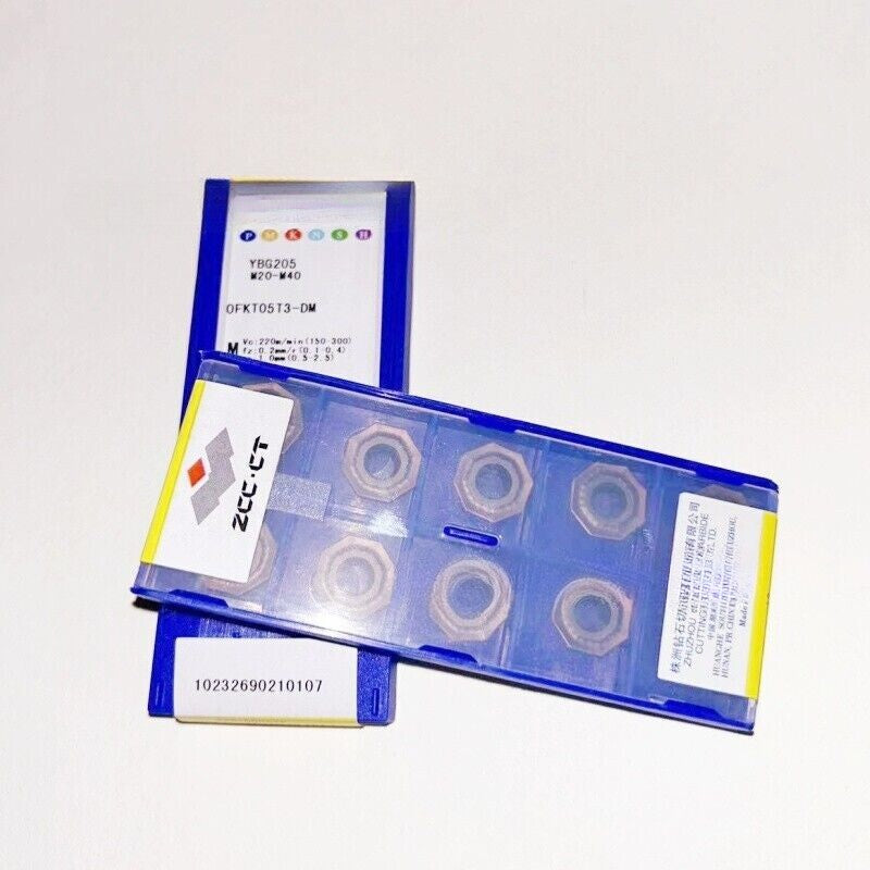 10Pcs ZCC.CT OFKT05T3-DM YBG205 Octagonal milling blade CNC carbide inserts