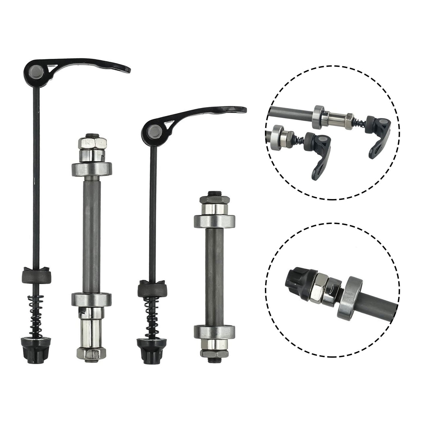 Axle Quick Release Front & Rear MTB Bike Quick Release Spare Steel Black Tools