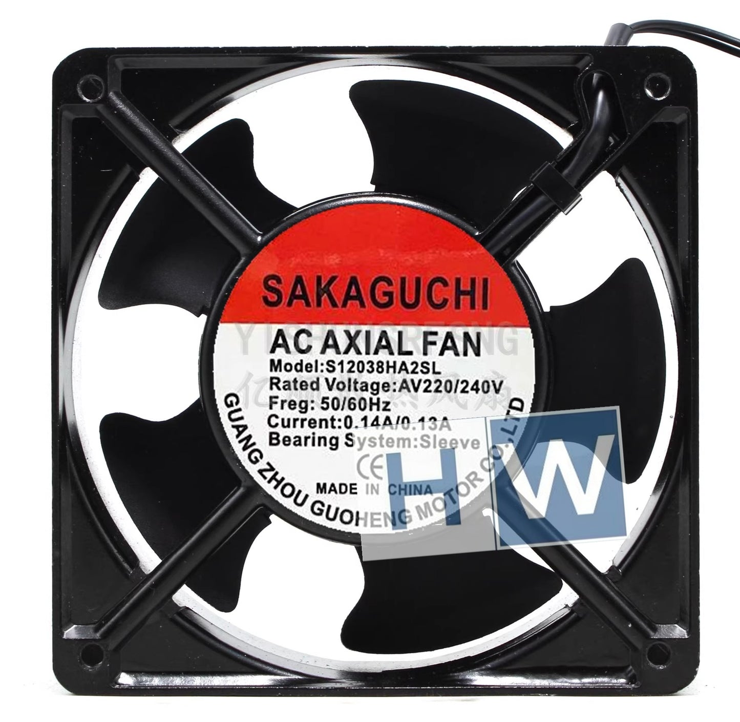 1PC SAKAGUCHI S12038HA2SL AC220-240V 0.14A/0.13A 12CM 2-wire Cabinet Axial Fan