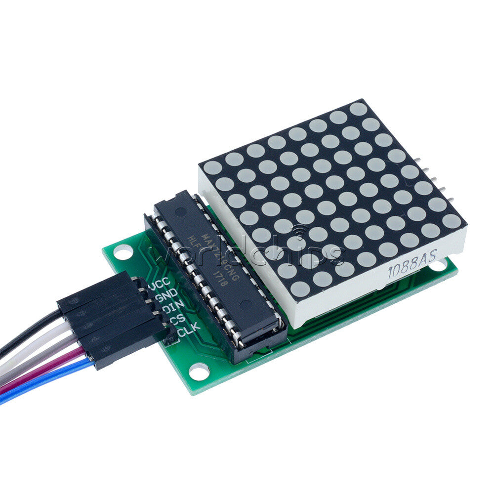 10PCS MAX7219 Red LED Dot Matrix Module Drive 8x8 Common Cathode Lattice + Cable