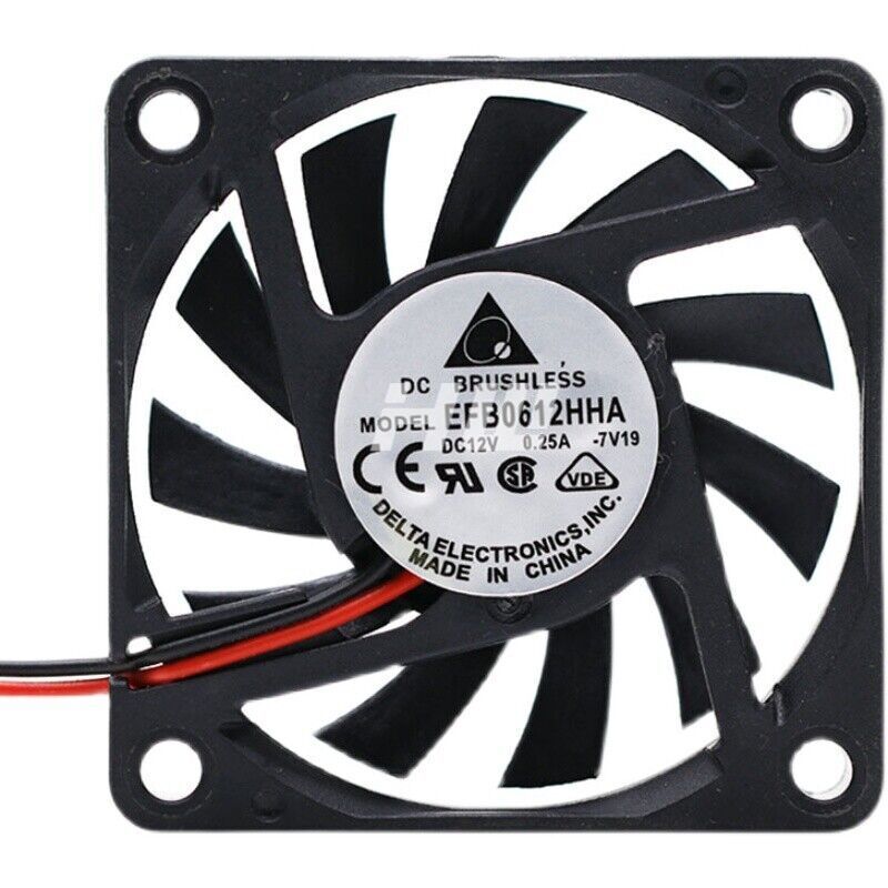 Delta EFB0612HHA 12V 0.25A 60*60*10MM 6CM 2wires Cooling Fan