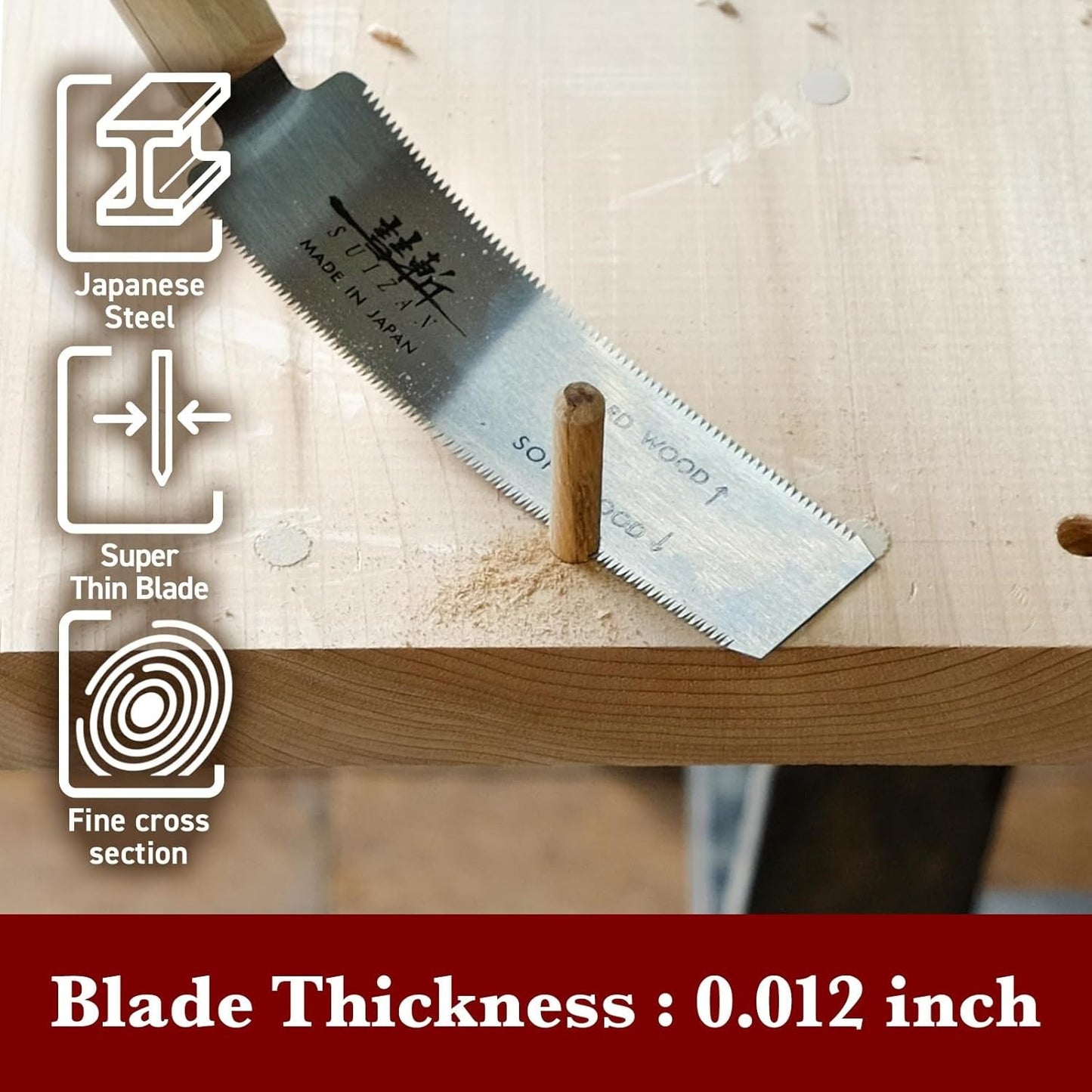 Flush Cut Saw 5" - Professional Japanese Pullsaw Ryoba Double Edge Handsaw Woodw