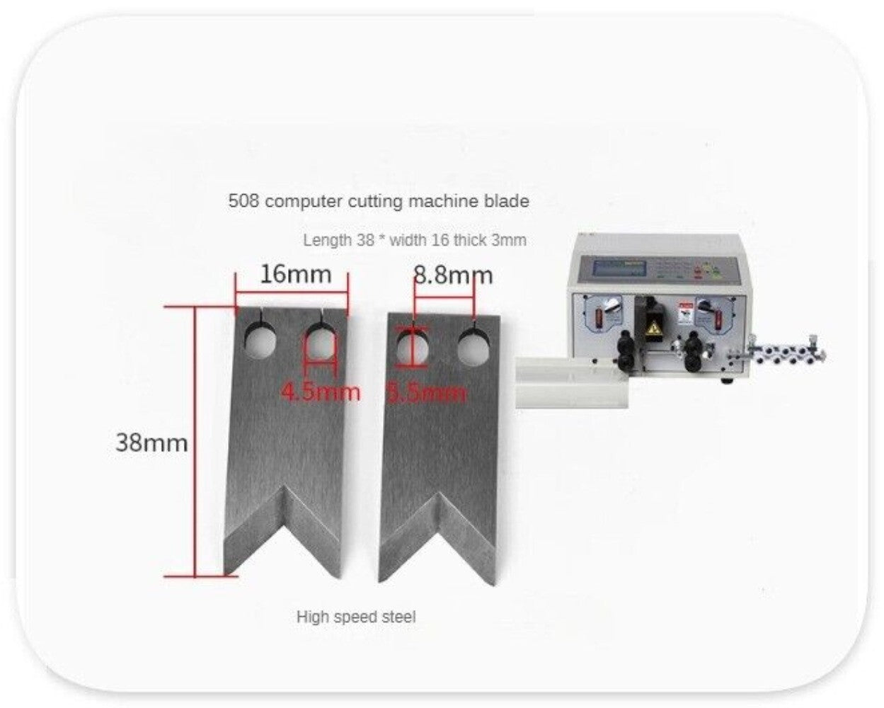 2 PCS/SET SWT508 Wire Stripping Machine Blade with Tungsten Carbide Material
