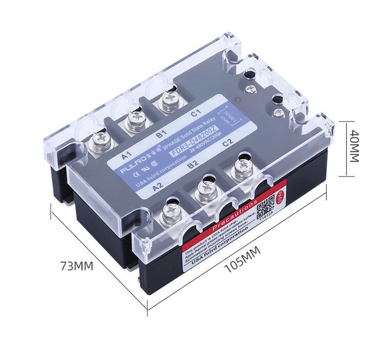 FULRD Three-phase Solid State Relay FDR3-D48200Z 200A DC-AC 24-480VAC 3-36VDC