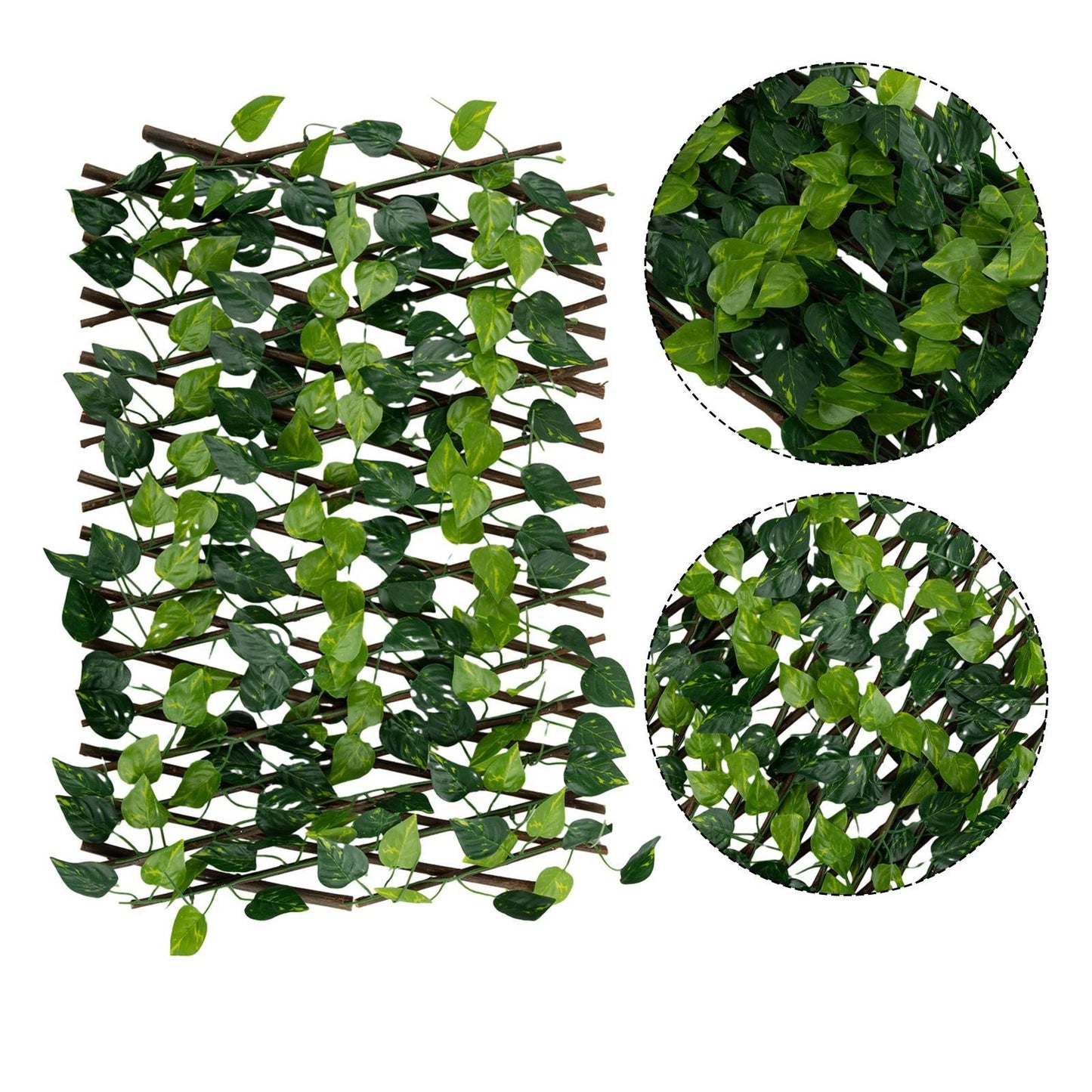 Expanding Trellis Artificial Flower Garden Wall Leaf Wood Fence Privacy/Screen