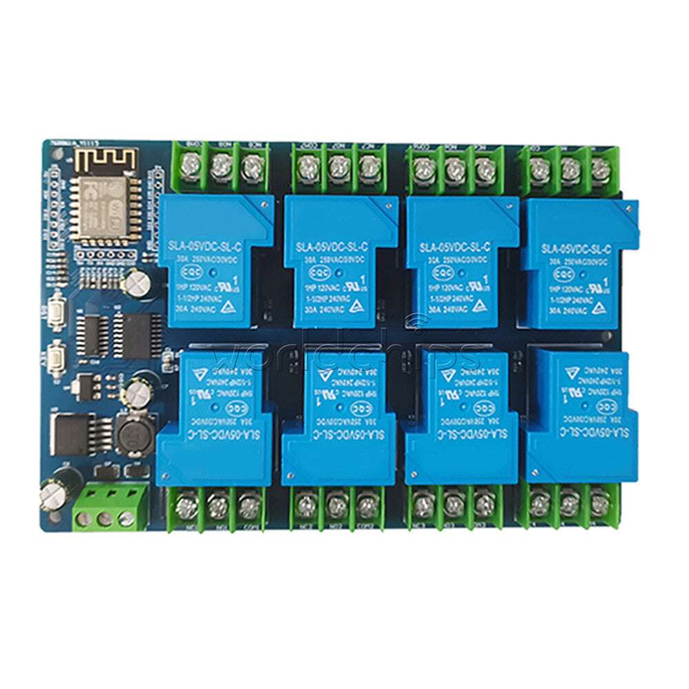 DC7-28V / DC5V ESP8266 WiFi 8 Channel 30A Relay Module ESP-12F Development Board