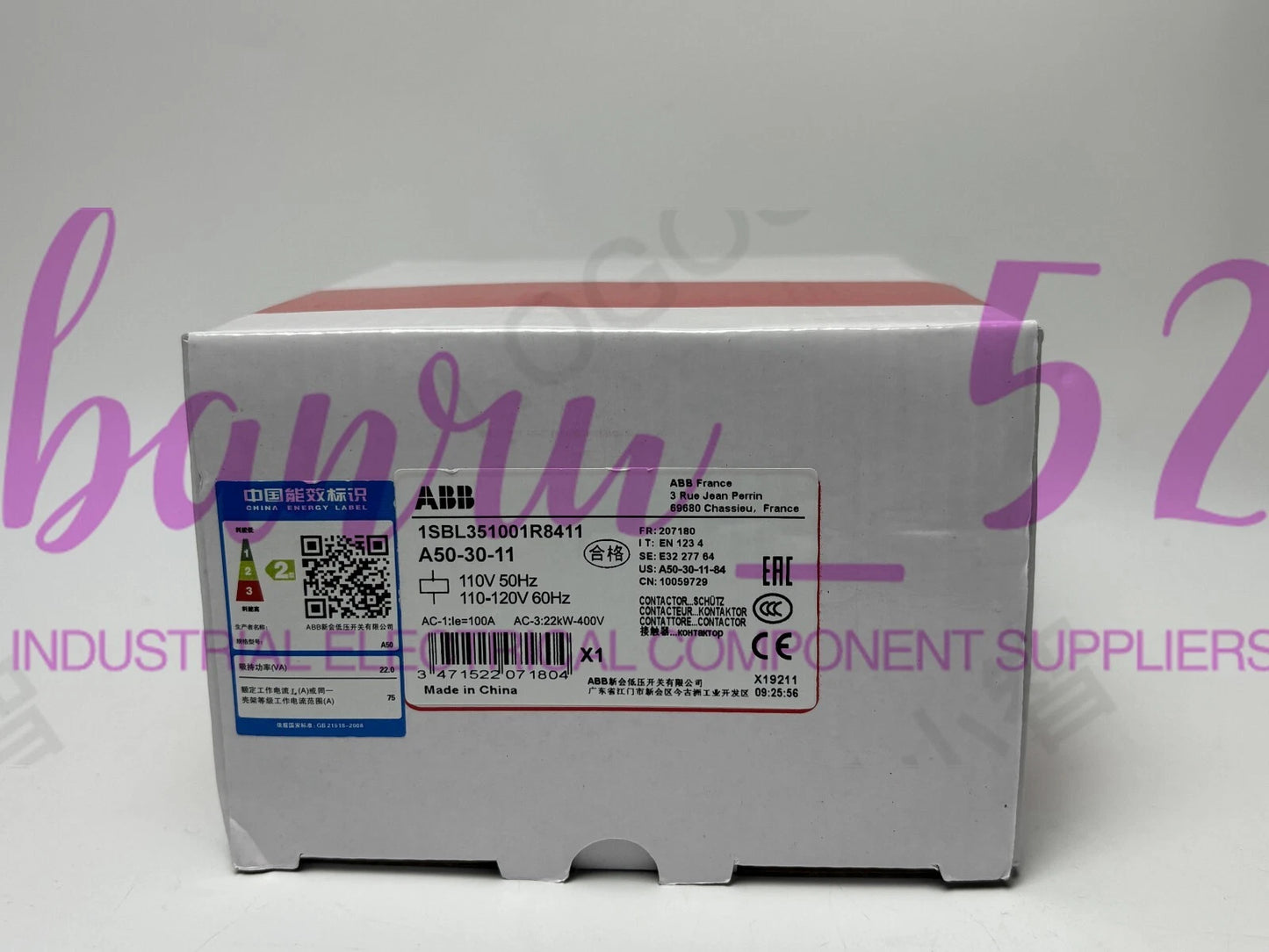 1PC  ABB A50-30-11 110V 50Hz / 110-120V 60Hz Contactor 1SBL351001R8411 #P