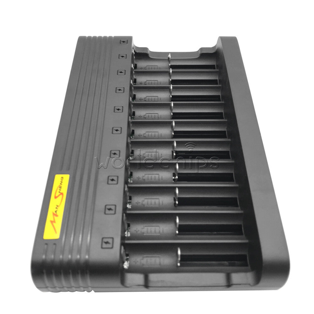 USB 10 slots Li-ion Battery Charger Smart Li-ion Charging for 14500 16350 18500
