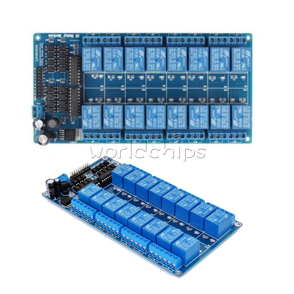 16-Channel Relay Shield Module with optocoupler LM2576 Power supply 12V Arduino