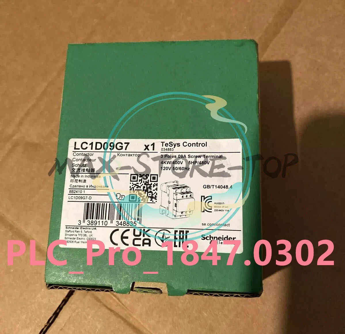 1PCS  Schneider LC1D09G7 contactor 9A 3P AC120V Fast delivery
