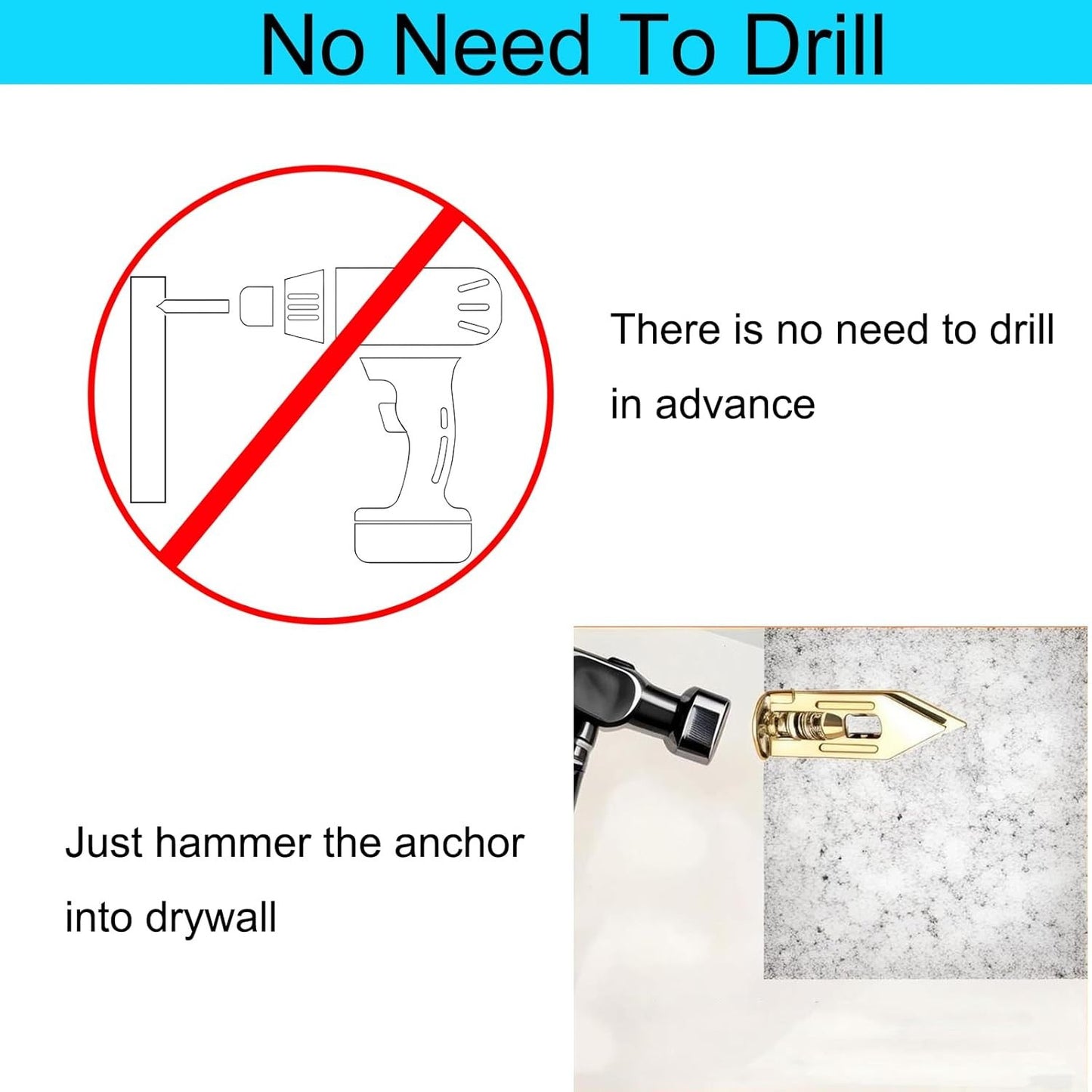 80-Piece Metal Expansion Bolt Kit for Drywall, Picture Hangers, No Drill Needed