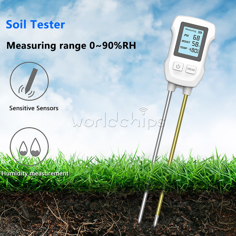3 in 1 Soil PH Tester LCD Screen Soil Temperature Humidity Meter Garden Planting