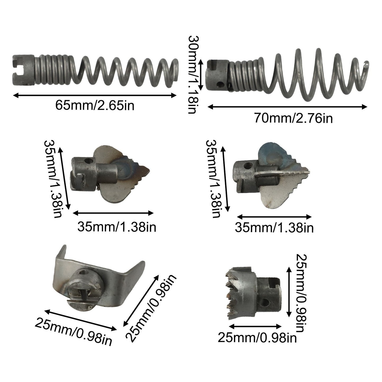 Drain Snake Attachment with 7PCS Cutting Heads for Efficient Clog Solutions