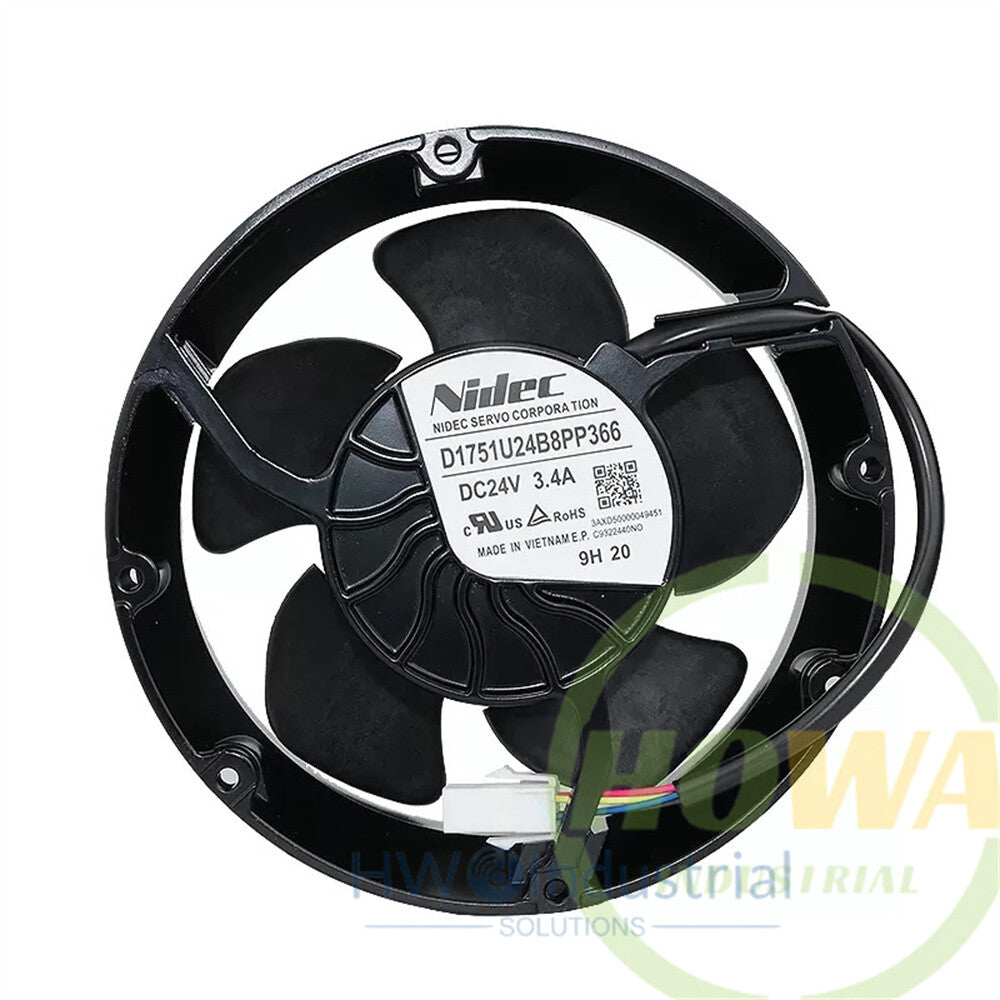 1/piece  D1751U24B8PP366 DC24V 3.4A 4-wire Nidec Cooling Fan for ABB Inverter