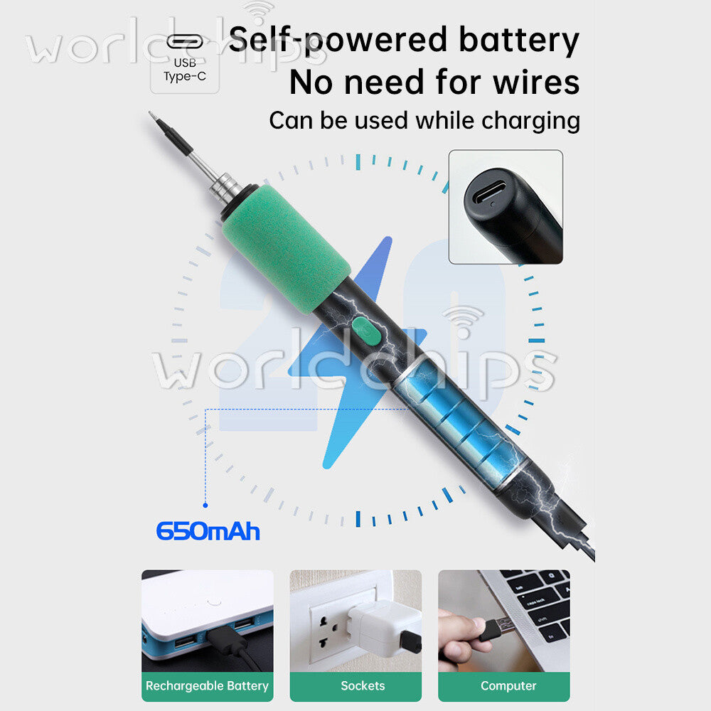 15W Cordless Soldering Iron Kit DIY Welding Pen 3-speed adjustable Temperature