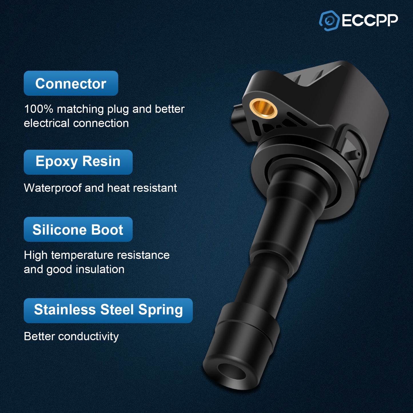 ECCPP 4 Ignition Coils For 2011-2016 Honda CR-Z 2009-2013 Honda Fit 1.5L L4