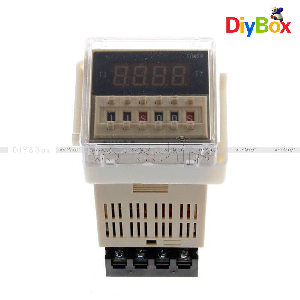 DH48S-S Digital AC 220V Precision Programmable Time Delay Relay W/ Socket Base
