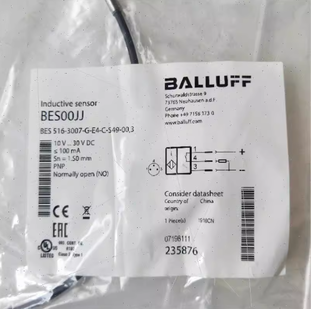 1PC BALLUFF BES 516-3007-G-E4-C-S49-00,3(BES00JJ)Inductive Standard Sensors PNP