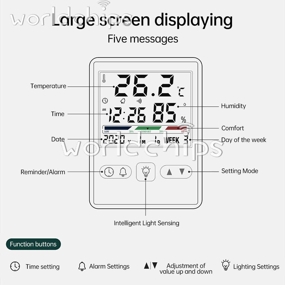 Home Indoor Temperature Humidity Meter Digital LCD Thermometer Hygrometer Gauge