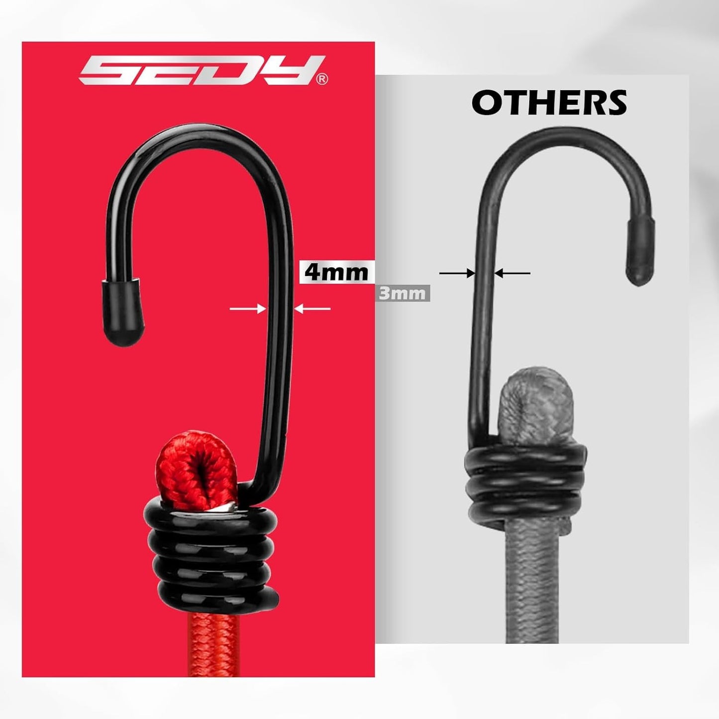24-Piece Premium Bungee Cords Heavy Duty Outdoor, Bungee Cords with Hooks in a S