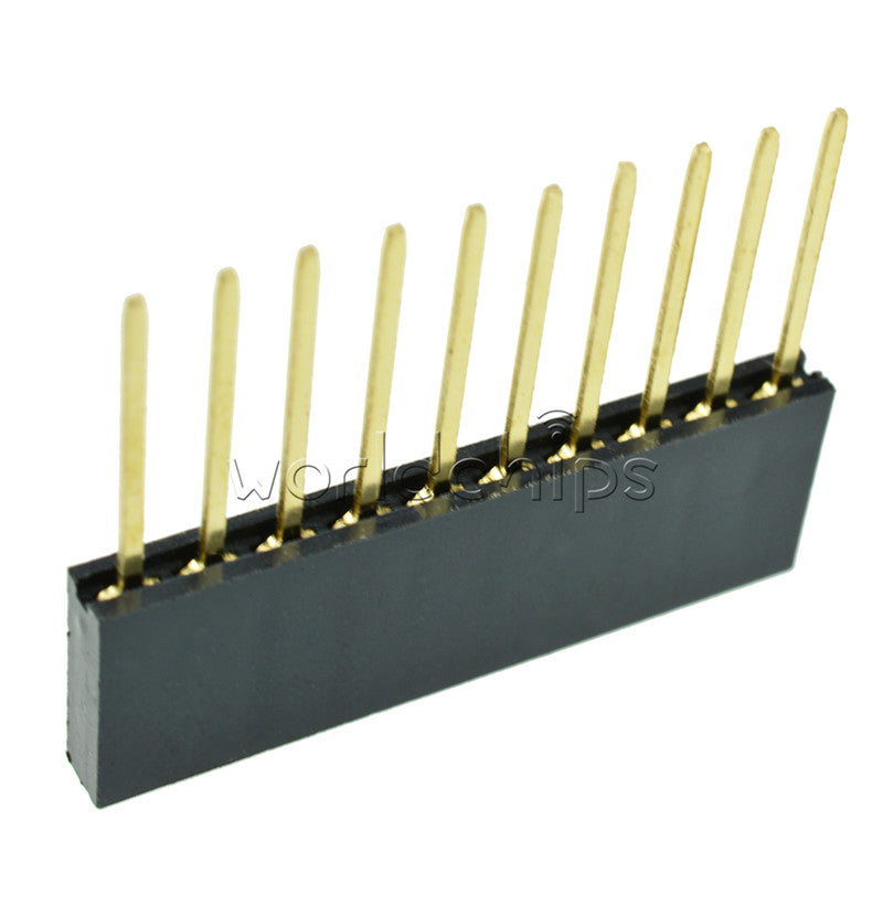 100PCS 2.54mm 10 Pin Long Legs Single Row 11mm  Long Pin Female Header Arduino