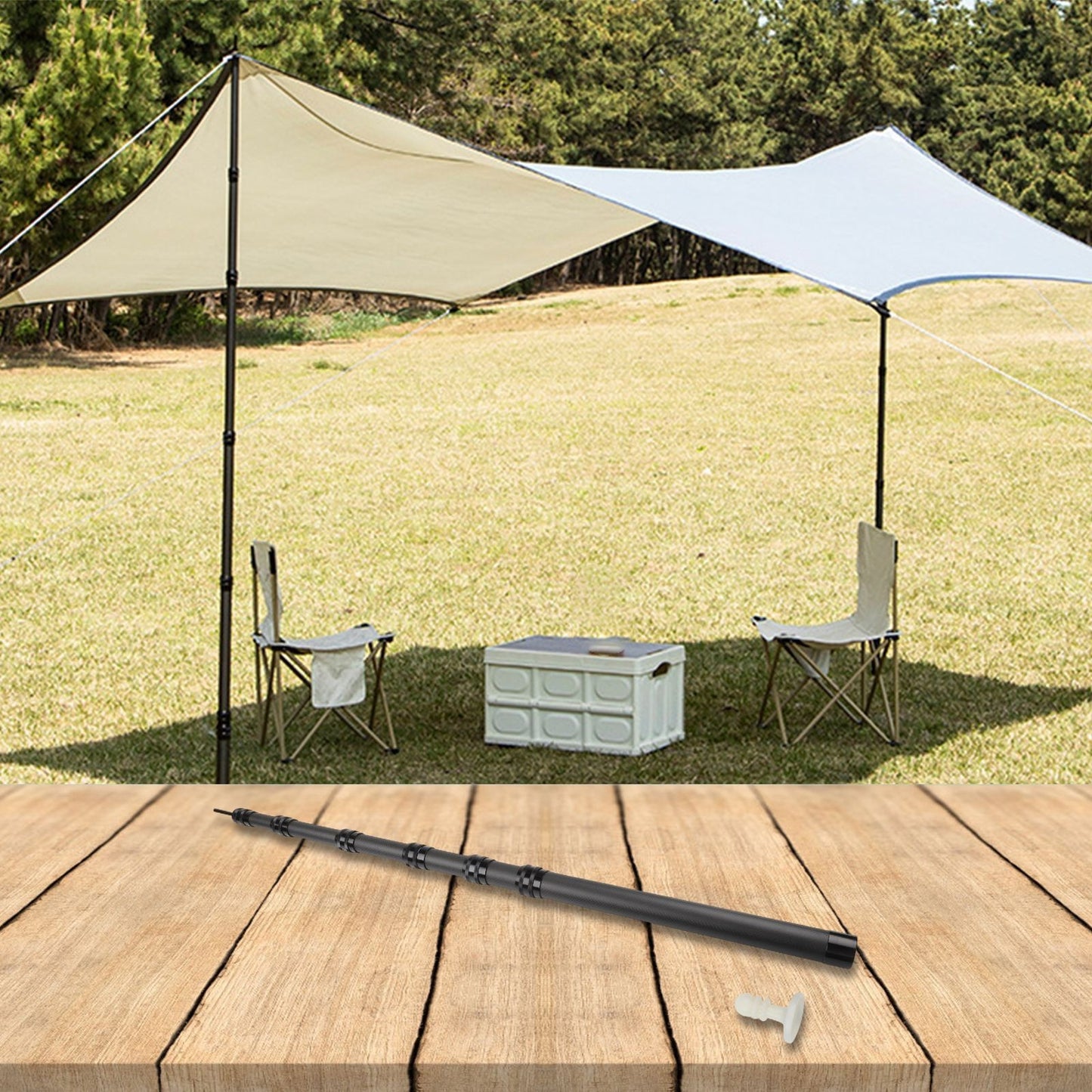 Carbon Fiber Poles Lightweight Tarp Rods Gardening Events Portable Camping Poles