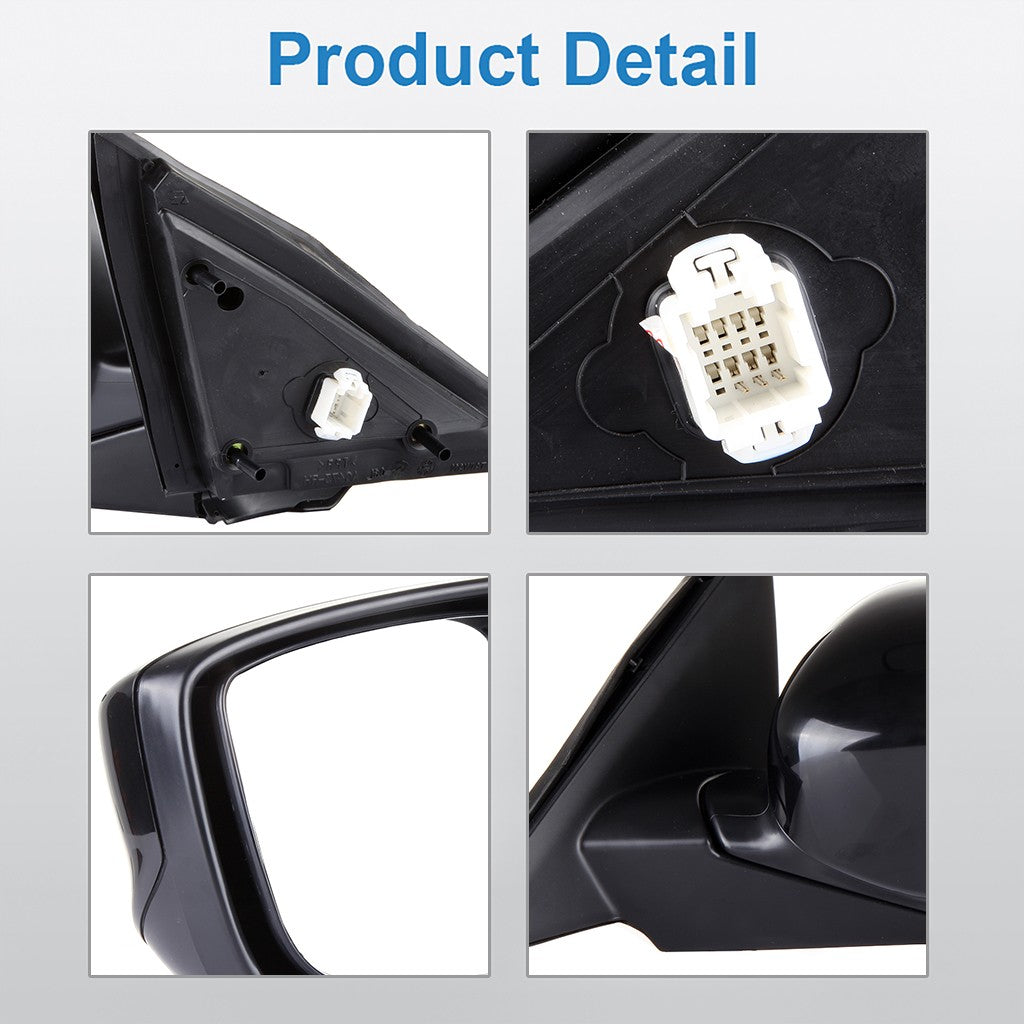 Pair Side View Power Mirrors LH & RH Set For 08-12 Honda Accord Sedan Smooth