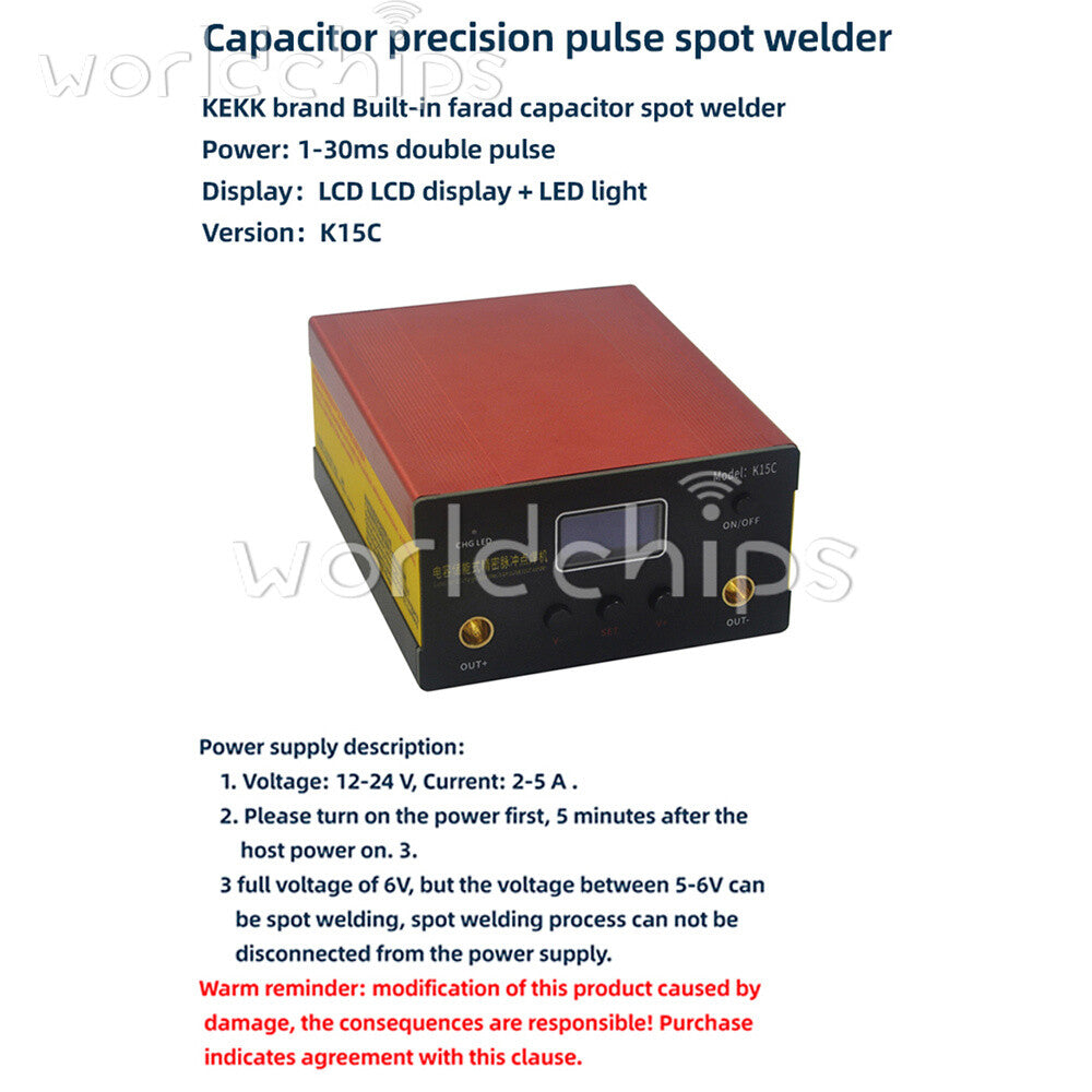 K15C 1-30ms Pulse 18650 Li-ion Battery Control Board Farad Capacitor Spot Welder