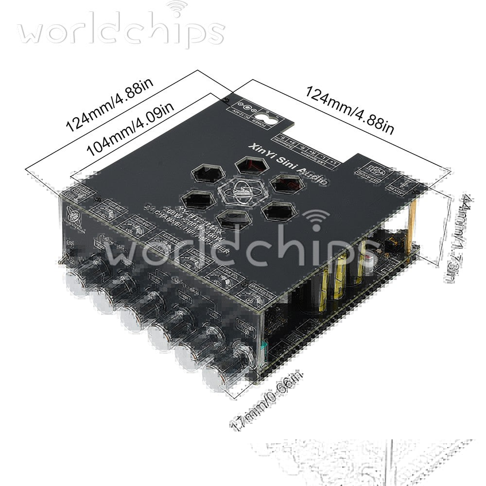 HT21MAX Upgraded 2.1CH BT Audio Amplifier Board 200W *2+400W Dual-core TPA3223