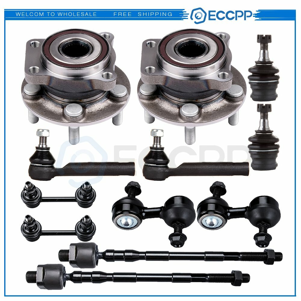 12Pc For 05-2009 Subaru Legacy Outback  Wheel Bearing & Hub Sway Bar Tie Rod