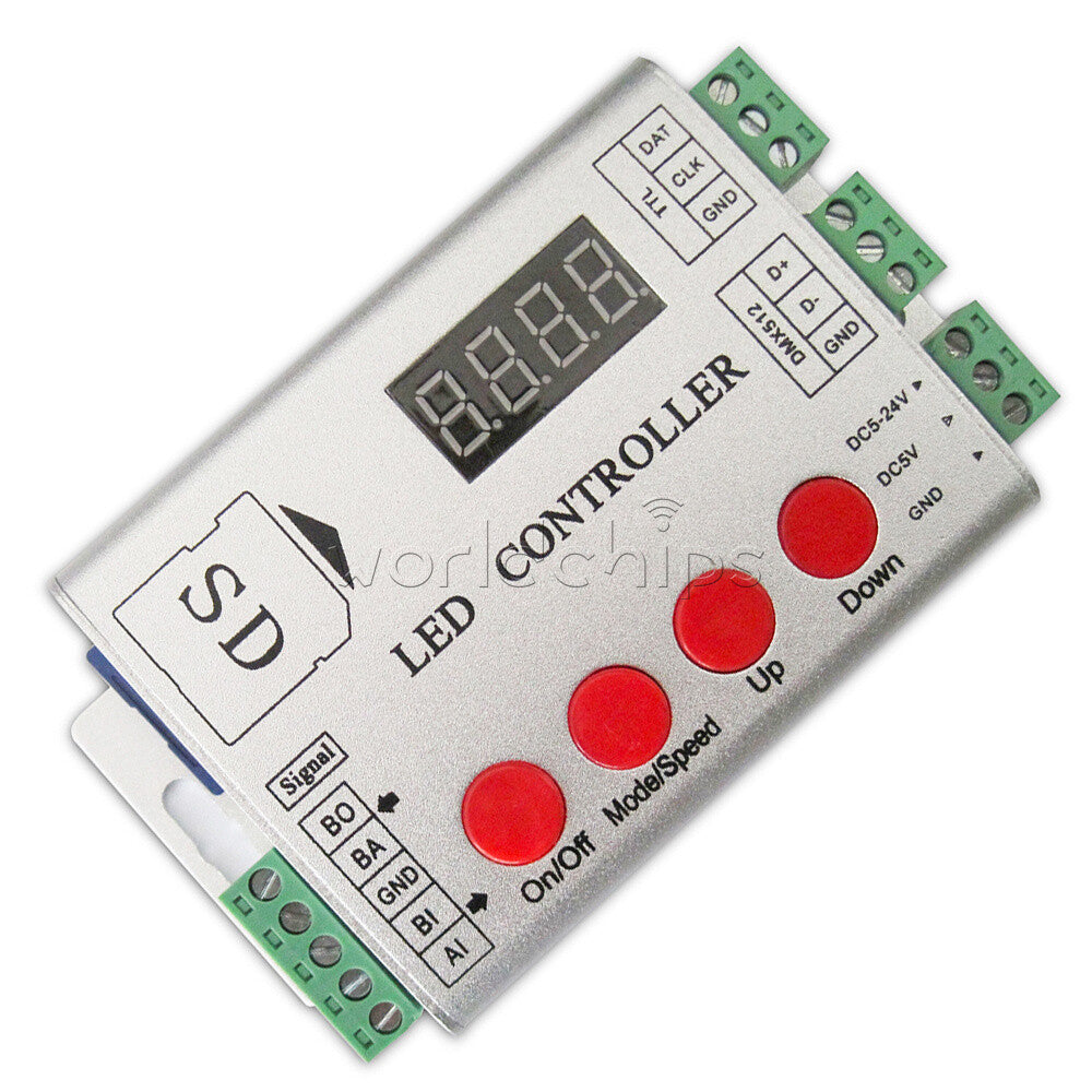 DC5-12V LED Full Color Single Port Max 2048pixel Display Light Source Controller
