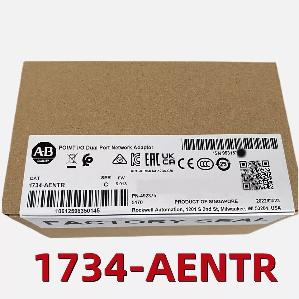 Factory Sealed AB 1734-AENTR /B Point I/O Dual Port Adaptor Module 1734AENTR