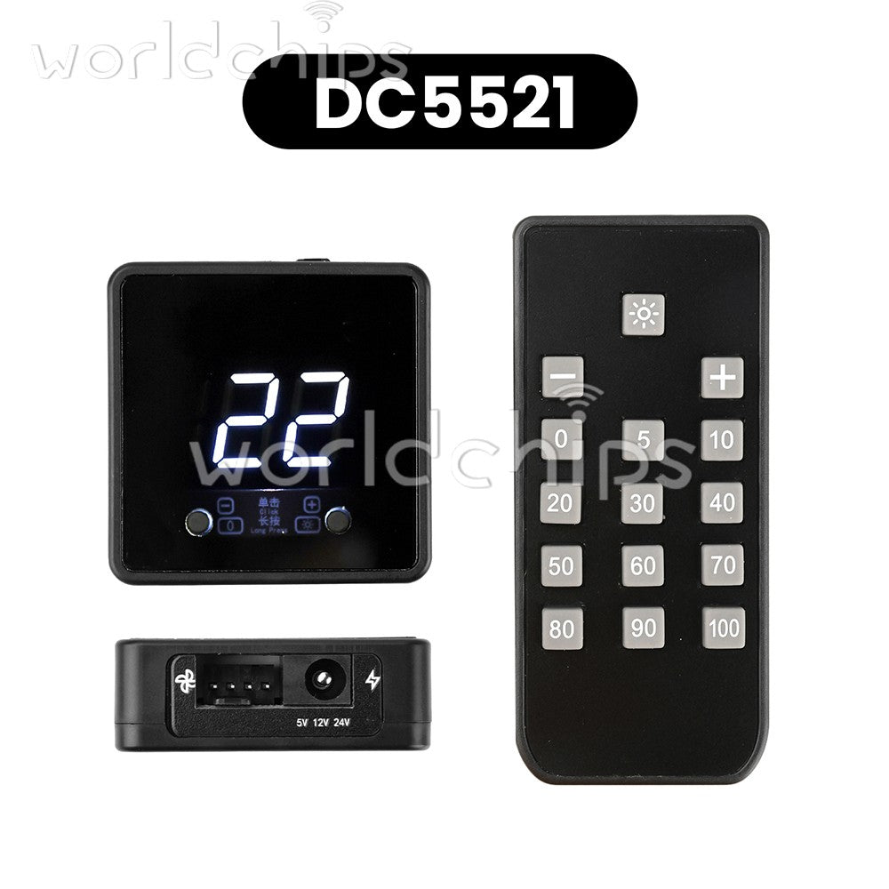 4Pin Fan PWM Speed Controller Digital Display Remote Control DC/Type-C PD QC