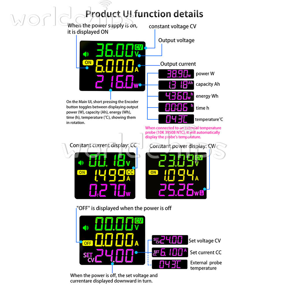 XY3606B CNC Buck-Boost Module DC Adjustable Voltage Regulator Power Supply + Fan