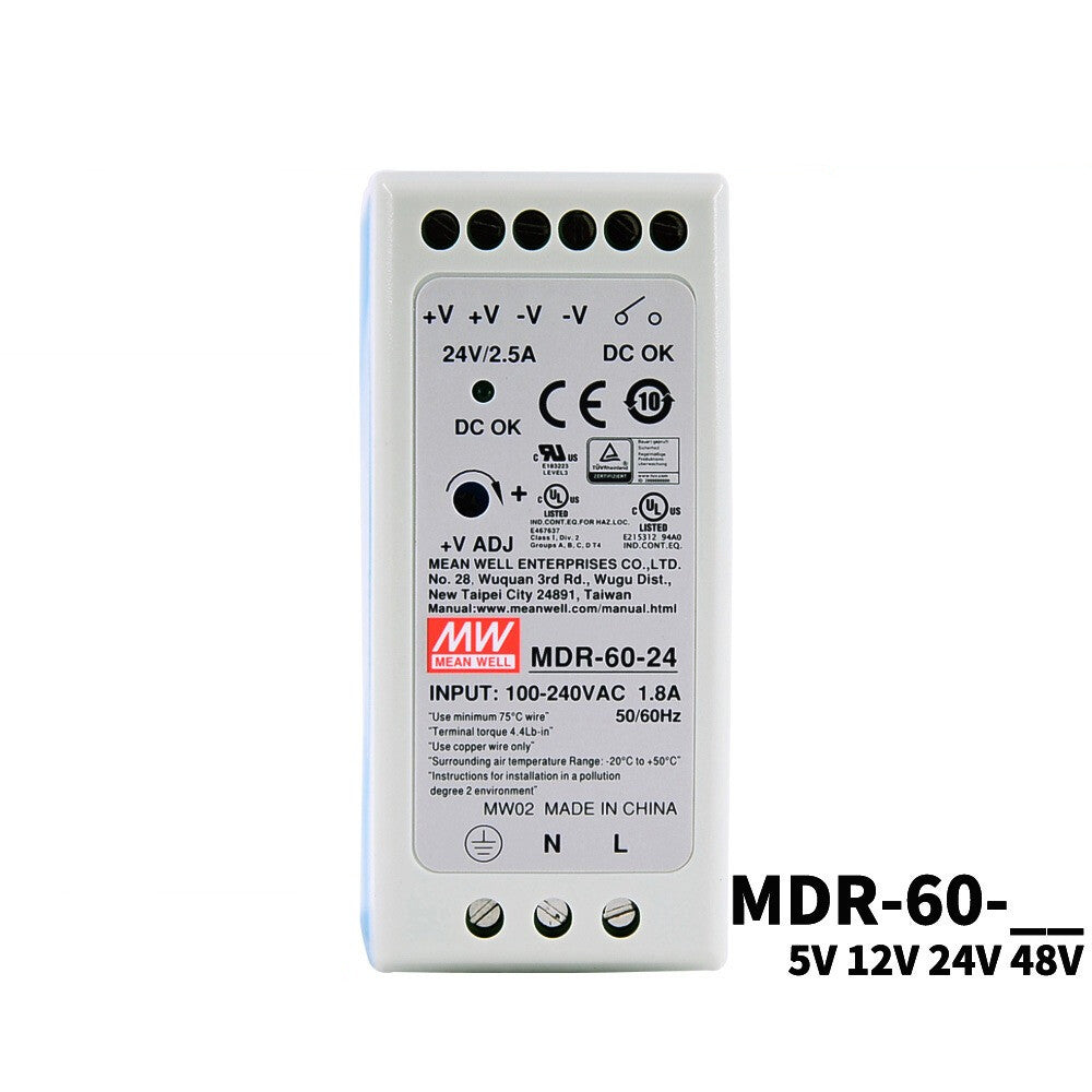 Mean Well Switching Power Supply Module MDR-60 DIN Rail Type 5V12V24V48V DC 60W