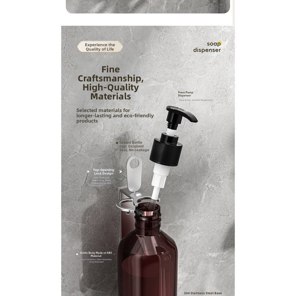 304 Stainless Steel Soap Dispenser with Lock Wall Mounted for Multiple Liquids