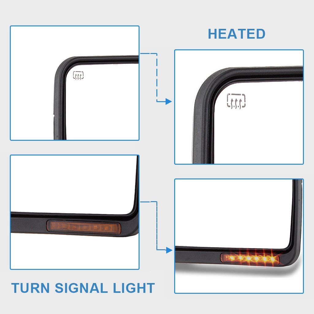 Drive Side Tow Mirror For 04-14 Ford F150 Chrome Power Heated Puddle Signal Lamp