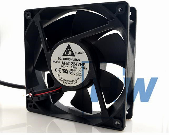 1PC  AFB1224VHE 24V 0.57A 12cm 12038 2-wire Inverter Large Air Volume Fan