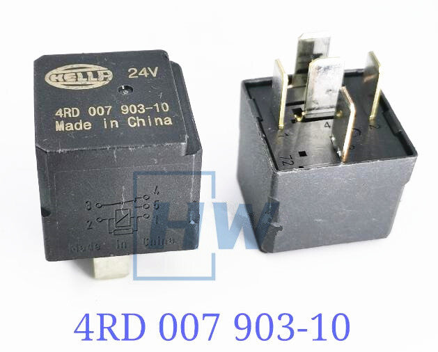 2PC  4RD 007 903-10 24VDC 5-pin Hella relay
